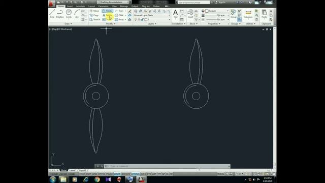 AutoCAD #6 ( Rotate command Part 2 ) смотреть онлайн