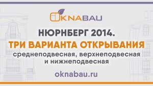Три варианта открывания створок среднеподвесная, верхнеподвесная и нижнеподвесная. Нюрнберг 2014.