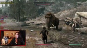 Skyrim - Dragon, Mammoth & Giant four way fight