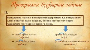 Урок 1. Проверяемые и непроверяемые безударные гласные в корне
