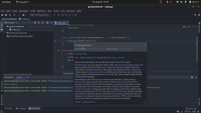 Making basic Golang project and doing necessary setup | Golang rest api | Gorilla mux