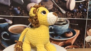 Игрушка амигуруми крючком из плюшевой пряжи | Лев крючком из пряжи.