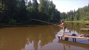 Вываживание карпа на девятиметровый мах это высший пилотаж. Клёвое место, Лосиный остров, верхний.
