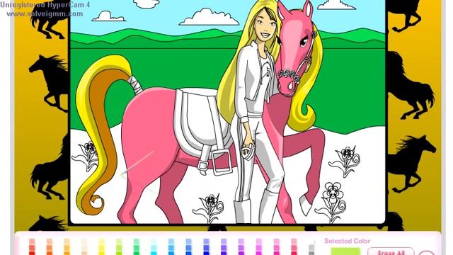 Barbie Coloring Game,?✨?Barbie with Pony? Барби Раскраска Игра, Барби и Пони????? смотреть онлайн