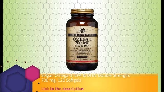 Solgar, Omega-3, EPA & DHA, Double Strength, 700 mg, 120 Softgels смотреть онлайн