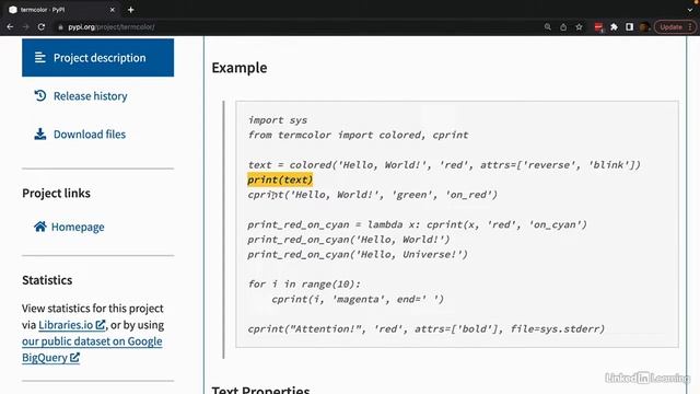 Challenge Now in termcolor | Python Essential Training смотреть онлайн