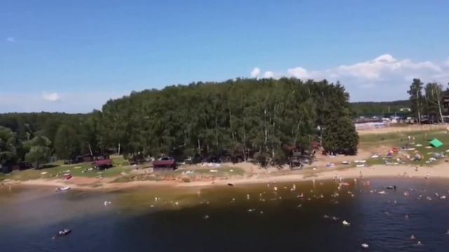 Пролетая над Можайским морем. Ильинский пляж.  лето 2021