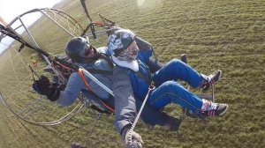 Полет на паралете зимой во Владикавказе.