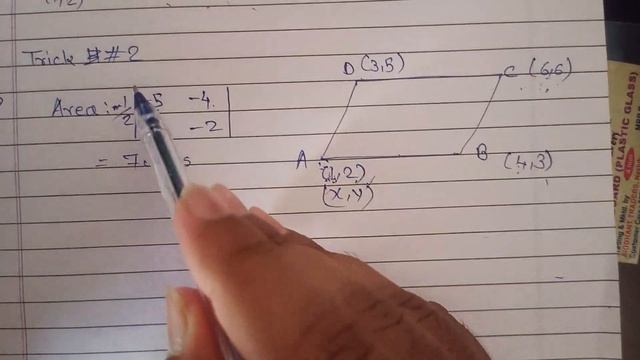 #shorttrick To find the area of a parallelogram with given vertices of it. #ndapyq