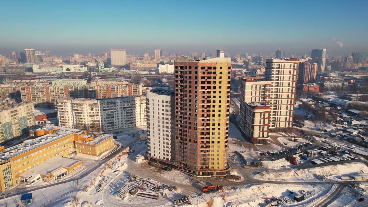 Квартал "Беринг" в Новосибирске - Ход строительства Январь 2024 смотреть онлайн
