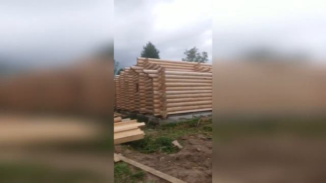 Построили дом из бревна за неделю. Пошаговый процесс строительства