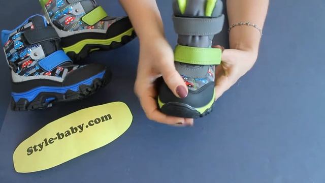 Детские термо ботинки на мальчика с машинками тм ТомМ на липучках - детская зимняя обувь смотреть онлайн