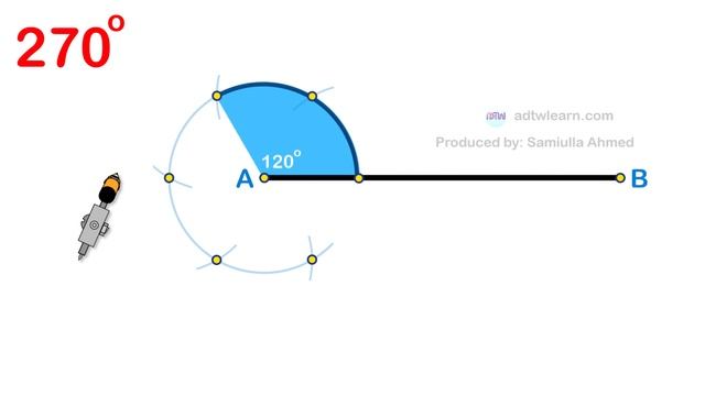 How to construct 270 degree angle || 270 degree angle tutorial || step by step смотреть онлайн