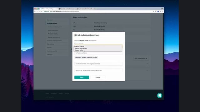 Netlify notifications in Github pull requests