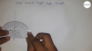 How to draw an isosceles right angle triangle using compass. shsirclasses.