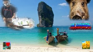 Тайланд Пхукет..Остров обезьян..Кабан на пляже..Сели на мель..Рыбки людоеды..