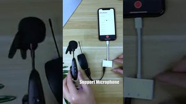 Lightning to Dual 3.5mm adapter,support Mircophone input/outport