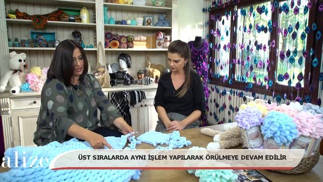 Alize Puffy ile Burgu Bebek Battaniye Yapımı-Making Cable Technique Baby Blanket with Alize Puffy смотреть онлайн