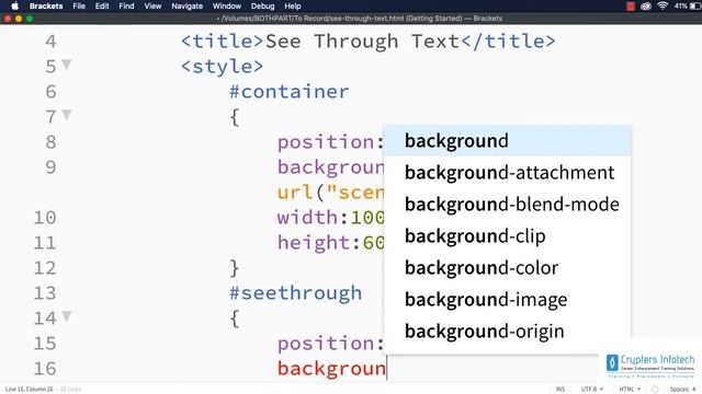 CSS: See-Through Text (Cutout Text) using CSS mix-blend-mode Property