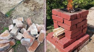 Печь ВУЛКАН из старого кирпича. Печь для дачи  за 10 минут.