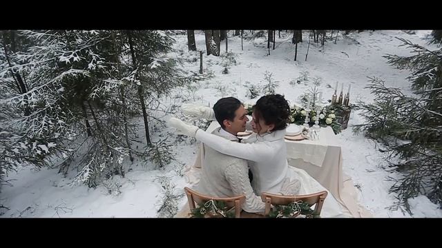 Зимняя свадьба в лесу! Свадебный клип смотреть онлайн