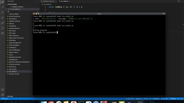 Js 2022: try-catch trong Javascript