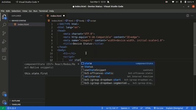 How to check is device Online or Offline using HTML and JS.