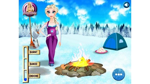 NEW Игры для детей—Disney Принцесса Эльза зимние каникулы—мультик для девочек смотреть онлайн