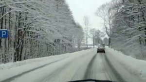 Russian Winter road and Mercedes-Benz ML w163