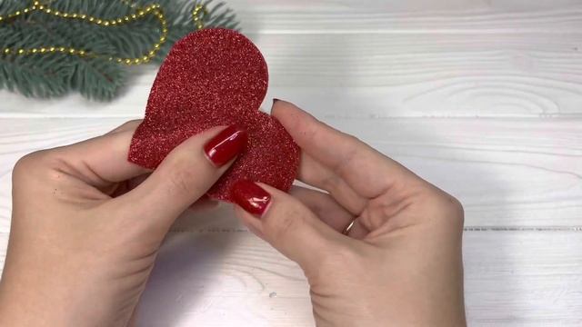 3D ❤️ Сердце из фоамирана Новогодний декор своими руками