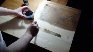 Тонирование мебельного щита тущью