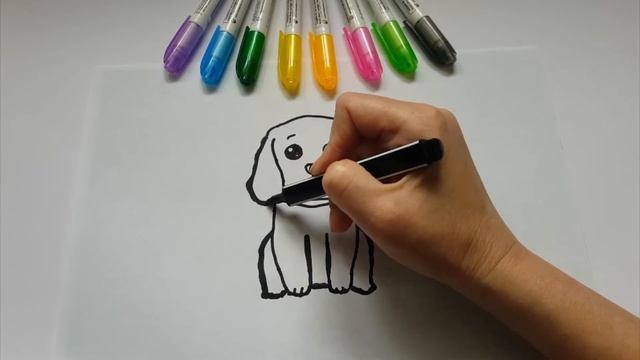 How to DRAW DOG Cavalier King Charles Spaniel. Cute Drawing and Colouring Activities. смотреть онлайн