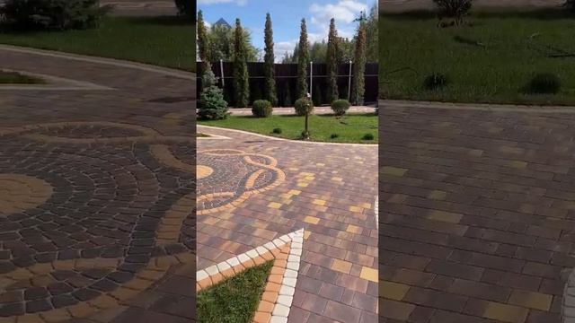 Укладка тротуарной плитки "Старый город", завод Braer, цвет Мальва? #тротуарнаяплитка #мощение