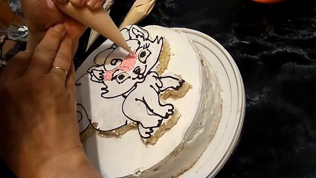 Как сделать 3D рисунок на торте из бисквита крема и шоколада.
