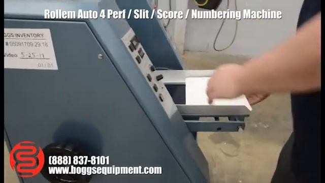 Rollem Auto 4 Perf / Slit / Score / Numbering Machine смотреть онлайн