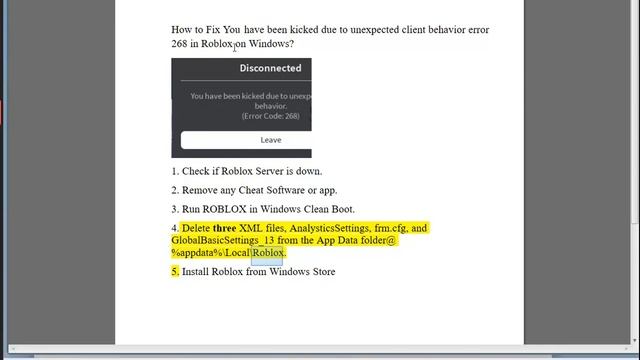 Fix You have been kicked due to unexpected client behavior error 268 in Roblox on Windows 11/10 смотреть онлайн