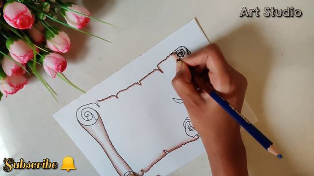 Paper Scroll | Border designs on paper | front page/cover page border designs | borders for project
