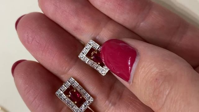 ПРОДАНО ???Золотые Серьги с Бриллиантами и Рубинами смотреть онлайн