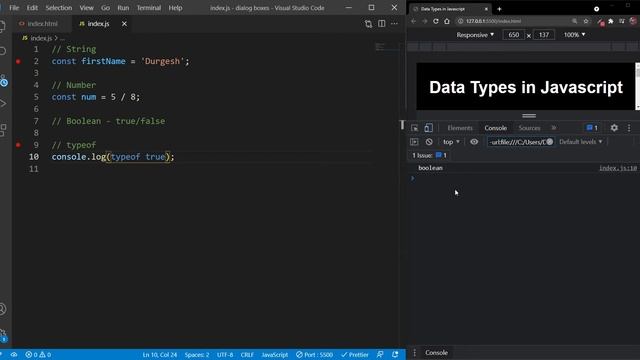 Data Types in Javascript | Why is Null an Object?