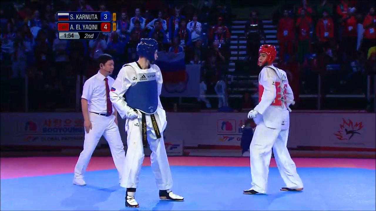 Taekwondo WTF. Чемпионат мира среди юниоров. Полуфинал. М-73 Karnuta-Yaqini