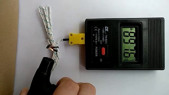 Видеообзор: Цифровой термометр с термопарой К-типа Thermo TM-902C, диапазон от -50°C до +1300°C смотреть онлайн