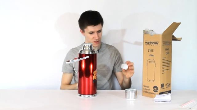 Китайский термос Webber с колбой из стекла объёмом 2 литра (видео обзор) смотреть онлайн