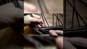 Большой поднос на фанерном донышке. Часть 1. Веревочка из 4-х на 2 за 2.