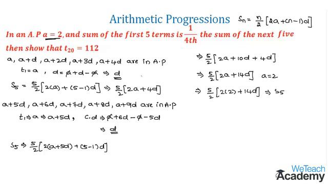 009-Arithmetic Progressions Example - 5 ⧸ Progressions ⧸ Maths Arithmetic