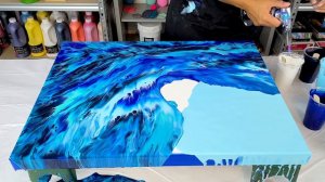 GOURGEOUS Ocean Wave - The Crashing Crest -  Acrylic Pouring - Fluid Art
