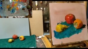 Натюрморт мастихином, уроки рисования, часть 1