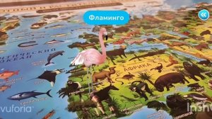 Карта Мира для детей "Животный и растительный мир Земли", 101 х 69 см, интерактивная.