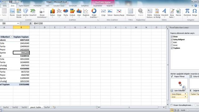 Excel Dersleri - Pivot Tablo / Özet Tablo - 1 (Genel özellikleri) смотреть онлайн