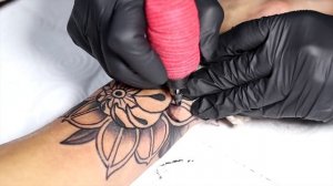 Traditional Flower Tattoo Time Lapse