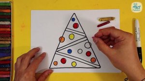 Геометрическая ЁЛКА / как нарисовать Елку для детей